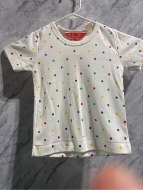 Vintage 1980s Girls All My Clothes 4T Polka Dot T-Shirt Made in Malaysia